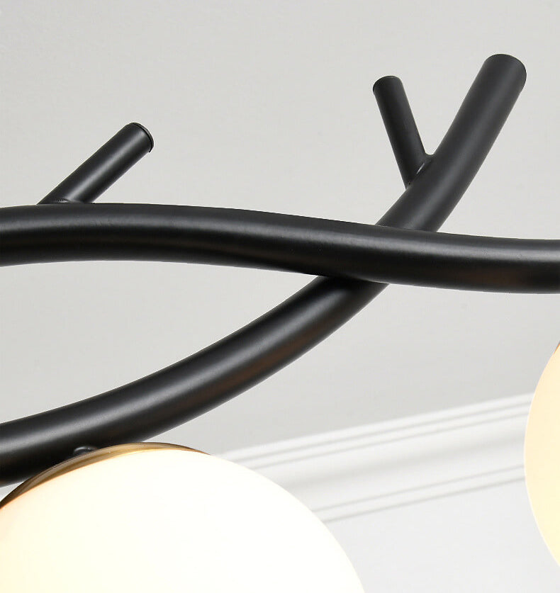 Elegant White Nordic Bird 4-Light Chandelier for Dining Room & Living Room
