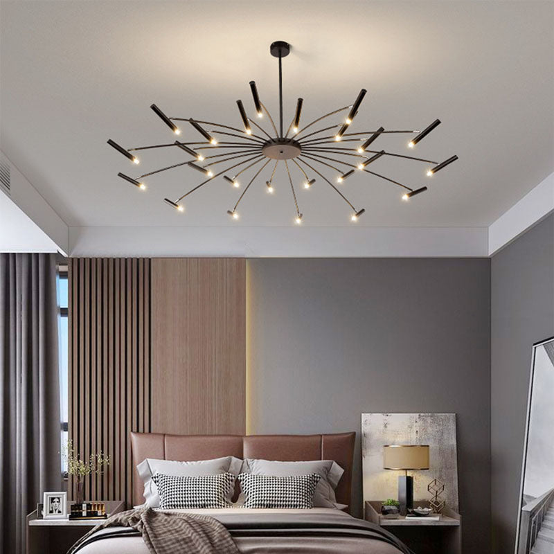 Modern Round Radioactive Iron Aluminum Chandelier for Living Room Lighting