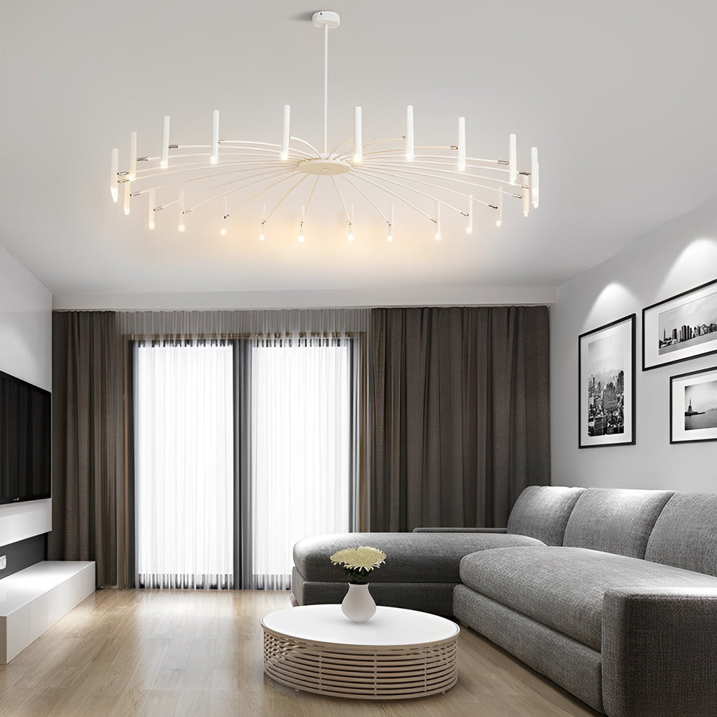 Stylish Adjustable Metal LED Chandelier for Dining Room - Three-Step Dimming