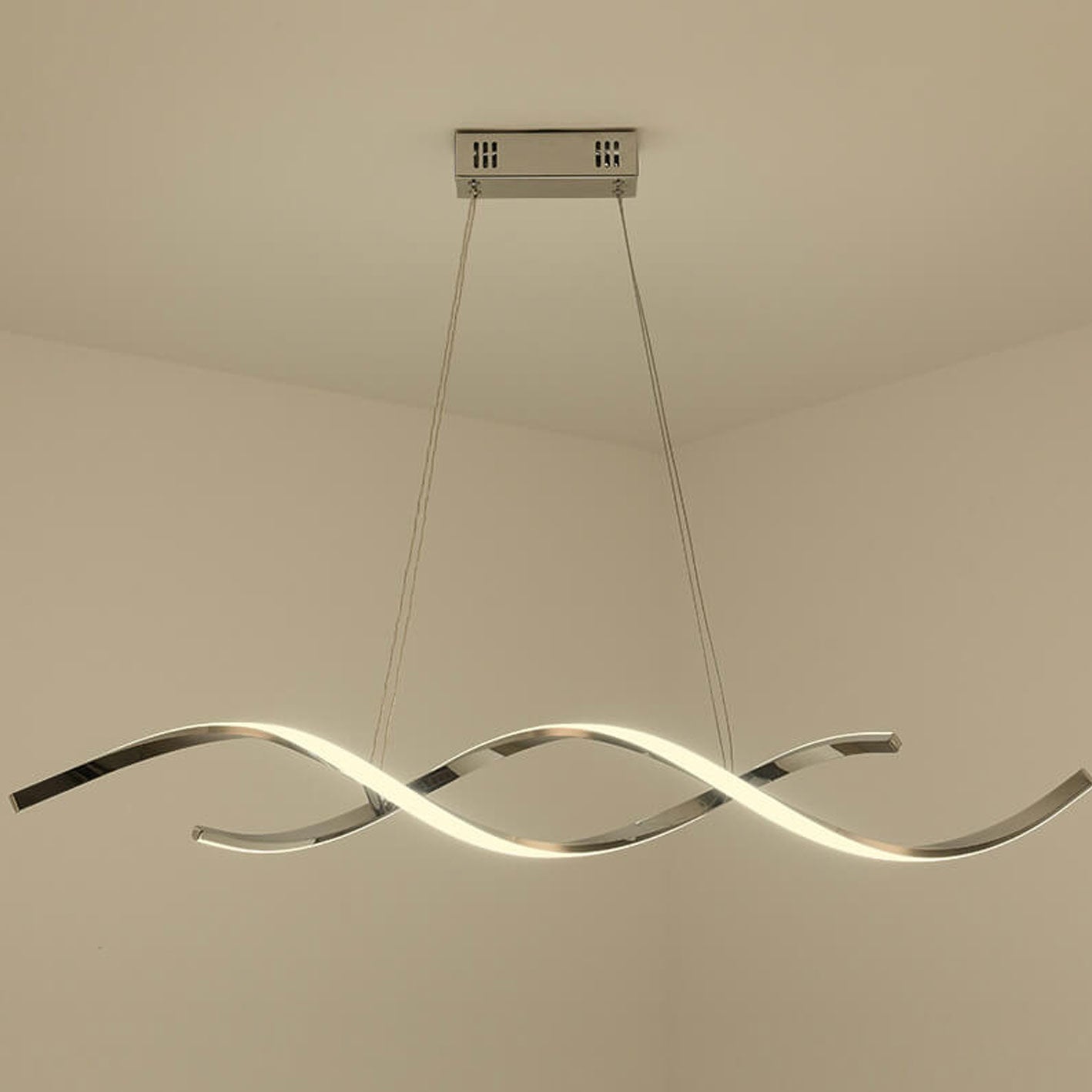 Sleek Modern Minimalist LED Chandelier Pendant Light for Kitchen Island