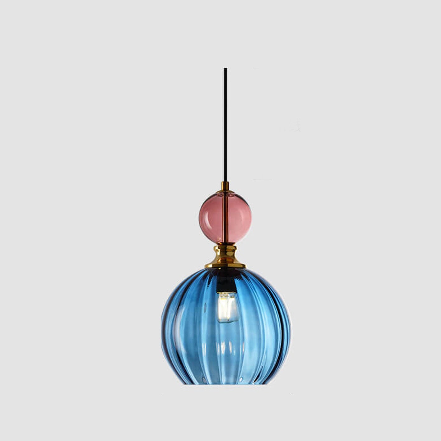 Creative Danish Striped Glass Round Chandelier for Modern Living Spaces