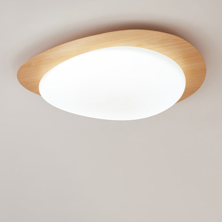 Modern White Acrylic Pebble Shape LED Flush Mount Light for Bedroom