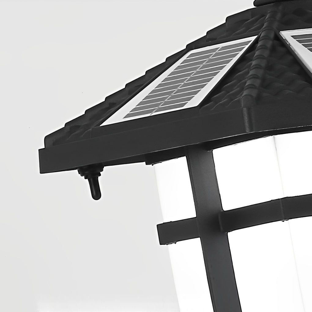 Vintage-Style Waterproof Solar LED Bollard Light for Outdoor Pathway