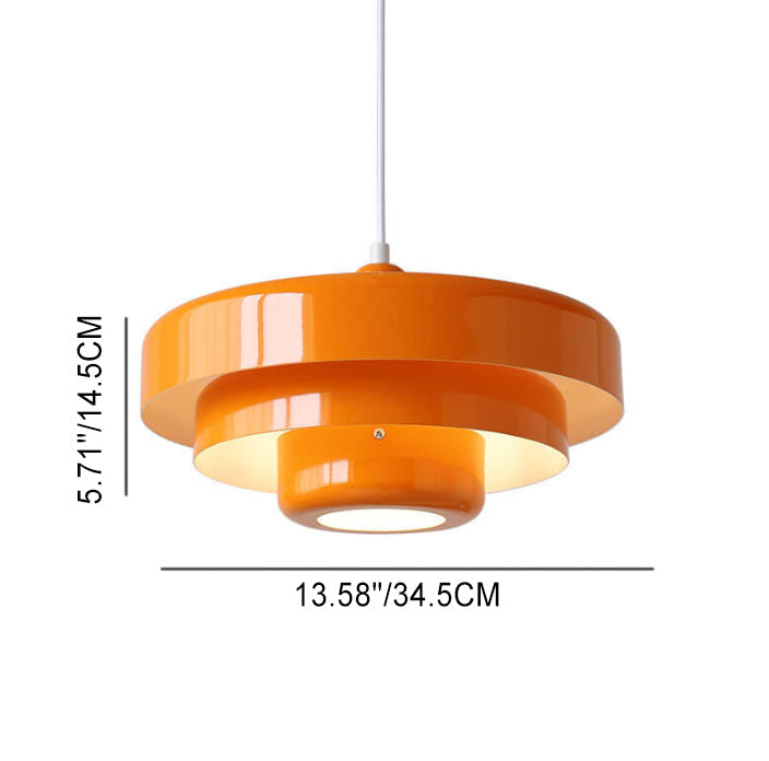 Nordic Vintage Round Metal Pendant Light Fixture for Living Room Decor