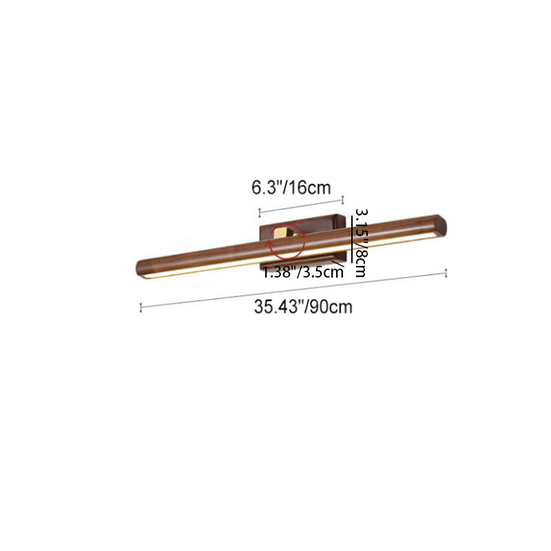 Nordic Beechwood Copper LED Vanity Wall Sconce for Bathroom & Living Room