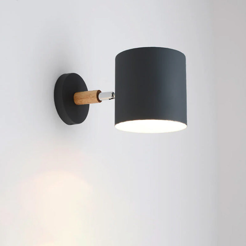 Nordic Rotatable White Macaron Wall Sconce Lamp for Living Room Decor