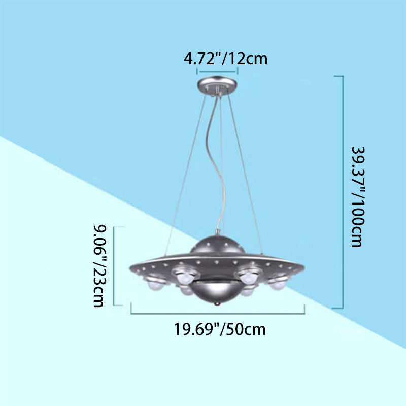 Colorful Cartoon UFO LED Chandelier Light for Kids' Room Decor