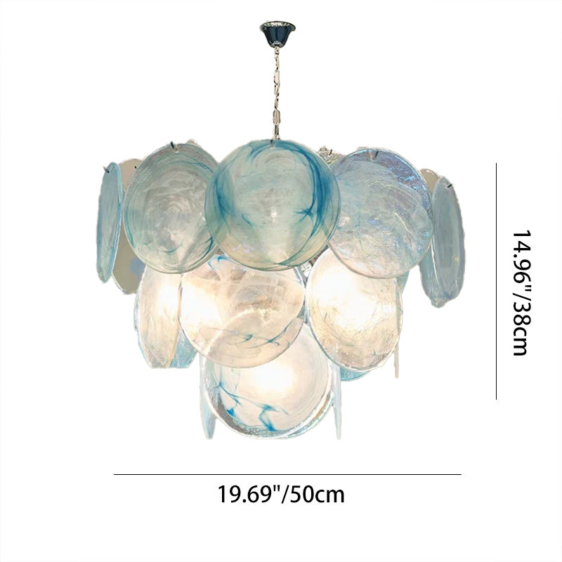 Classic French Floral Iron and Glass Chandelier for Elegant Living Room