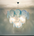 Classic French Floral Iron and Glass Chandelier for Elegant Living Room