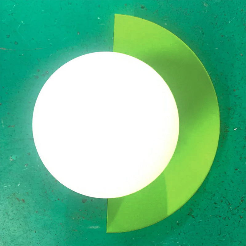 Colorful Glass Semi-Circle Wall Sconce Lamp for Modern Living Spaces