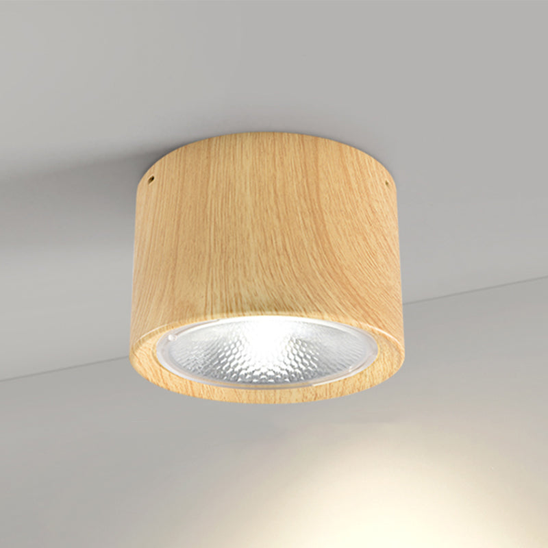 Sleek Black Nordic Cylinder LED Flush Mount Ceiling Light for Modern Interiors