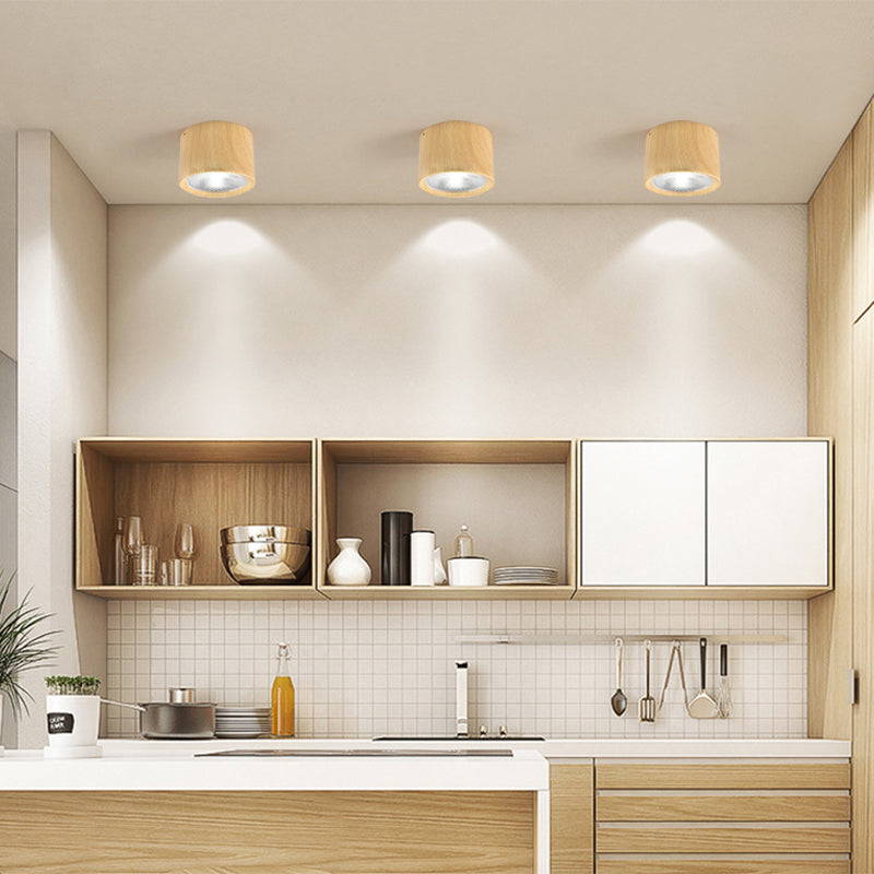 Sleek Black Nordic Cylinder LED Flush Mount Ceiling Light for Modern Interiors