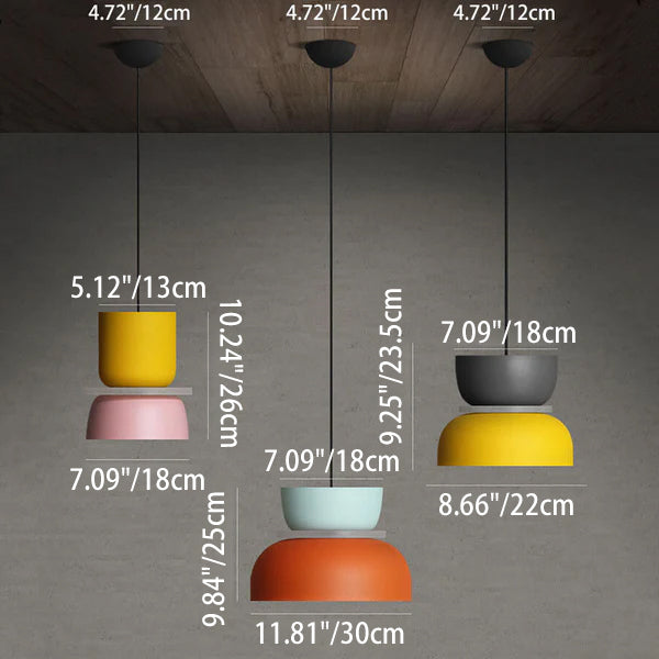 Vibrant Nordic Colorful Macaron LED Pendant Light for Kitchen or Dining Room