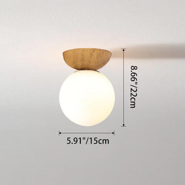Contemporary Glass Iron Orb Semi-Flush Mount Light for Living Room