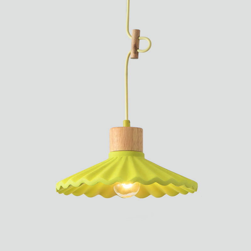 Modern Cement Macaron Scalloped Pendant Light for Living Room Decor