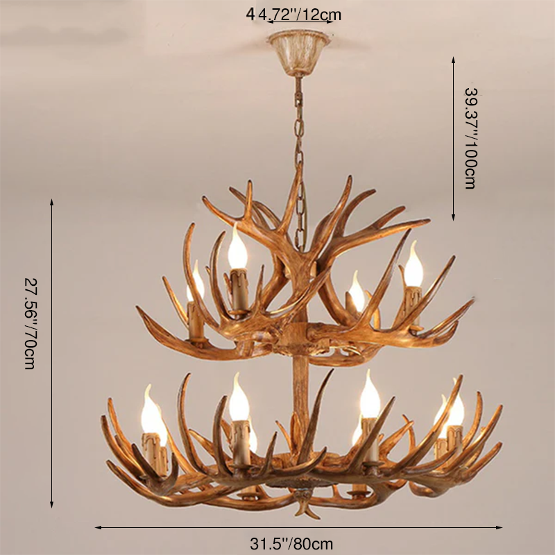 Antler-Inspired Modern Art Deco Iron Chandelier for Dining Room, 4-12 Lights