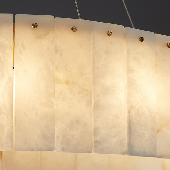 Modern Round Copper Stone Chandelier with 8/12/14 Lights for Living Room