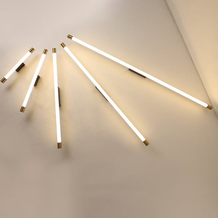 Minimalist Aluminum LED Wall Sconce Lamp in Thin Tube Design for Living Room