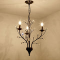 Rustic Black Iron Candelabra Chandelier for Vintage Dining Room Lighting