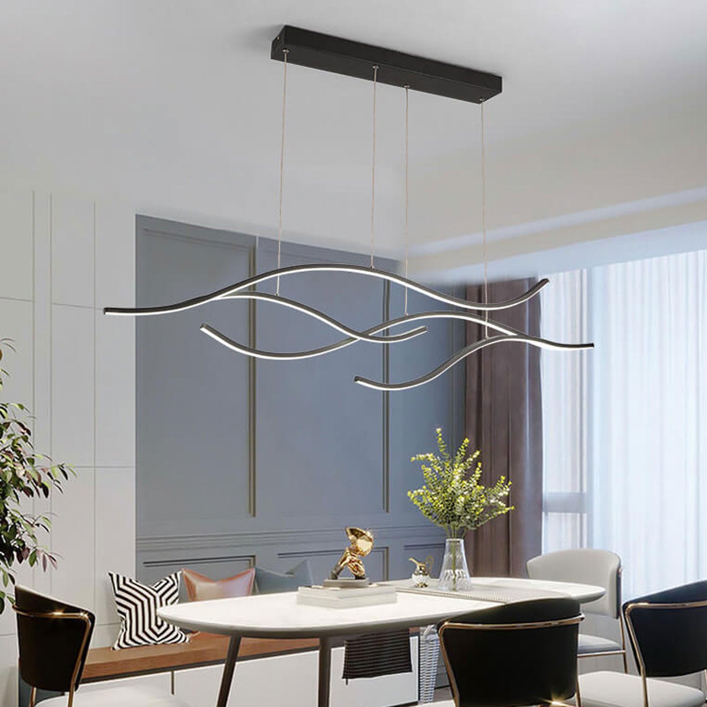 Scandinavian White LED Chandelier Pendant Light for Modern Interiors