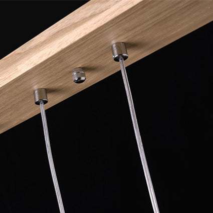 Rustic Square Wooden LED Chandelier for Dining Room Island Lighting