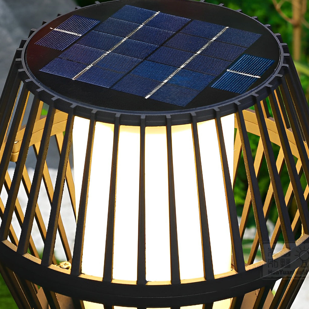 Contemporary Matte Black Solar Lanterns for Outdoor Patio or Garden