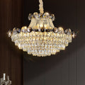Modern Crystal Half Round Ball Iron Chandelier for Living Room, 8-24 Lights