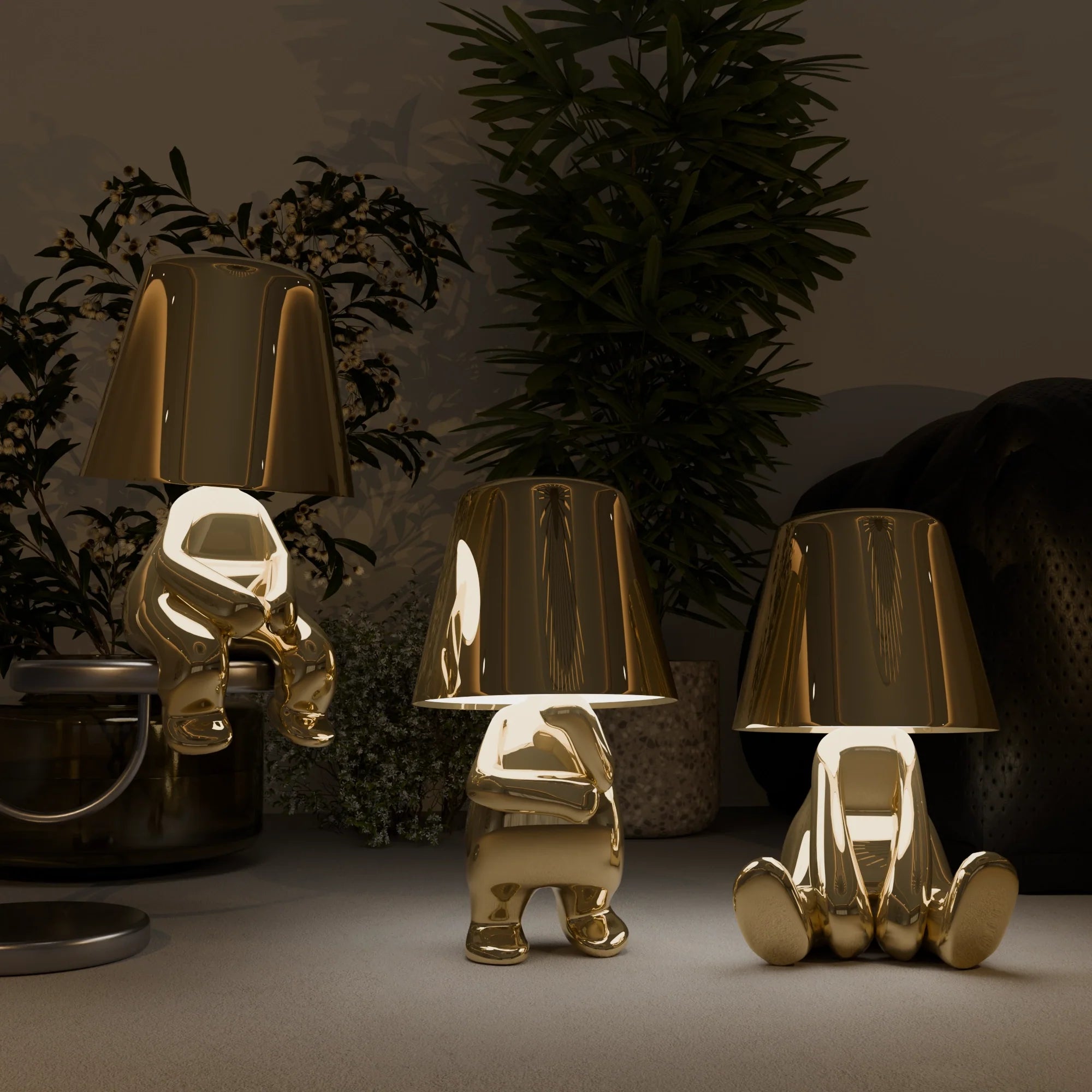 Elegant Gold Table Lamp Set – Modern Decor for Living Room & Office