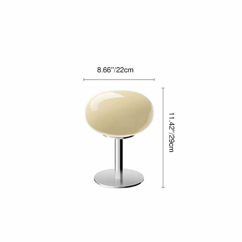 Modern Nordic Round Iron and Glass Table Lamp for Bedroom Decor