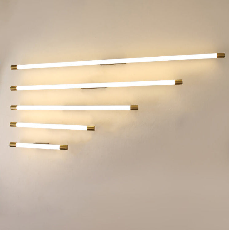 Minimalist Aluminum LED Wall Sconce Lamp in Thin Tube Design for Living Room