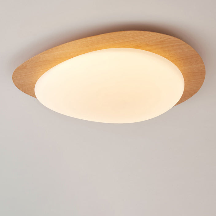 Modern White Acrylic Pebble Shape LED Flush Mount Light for Bedroom