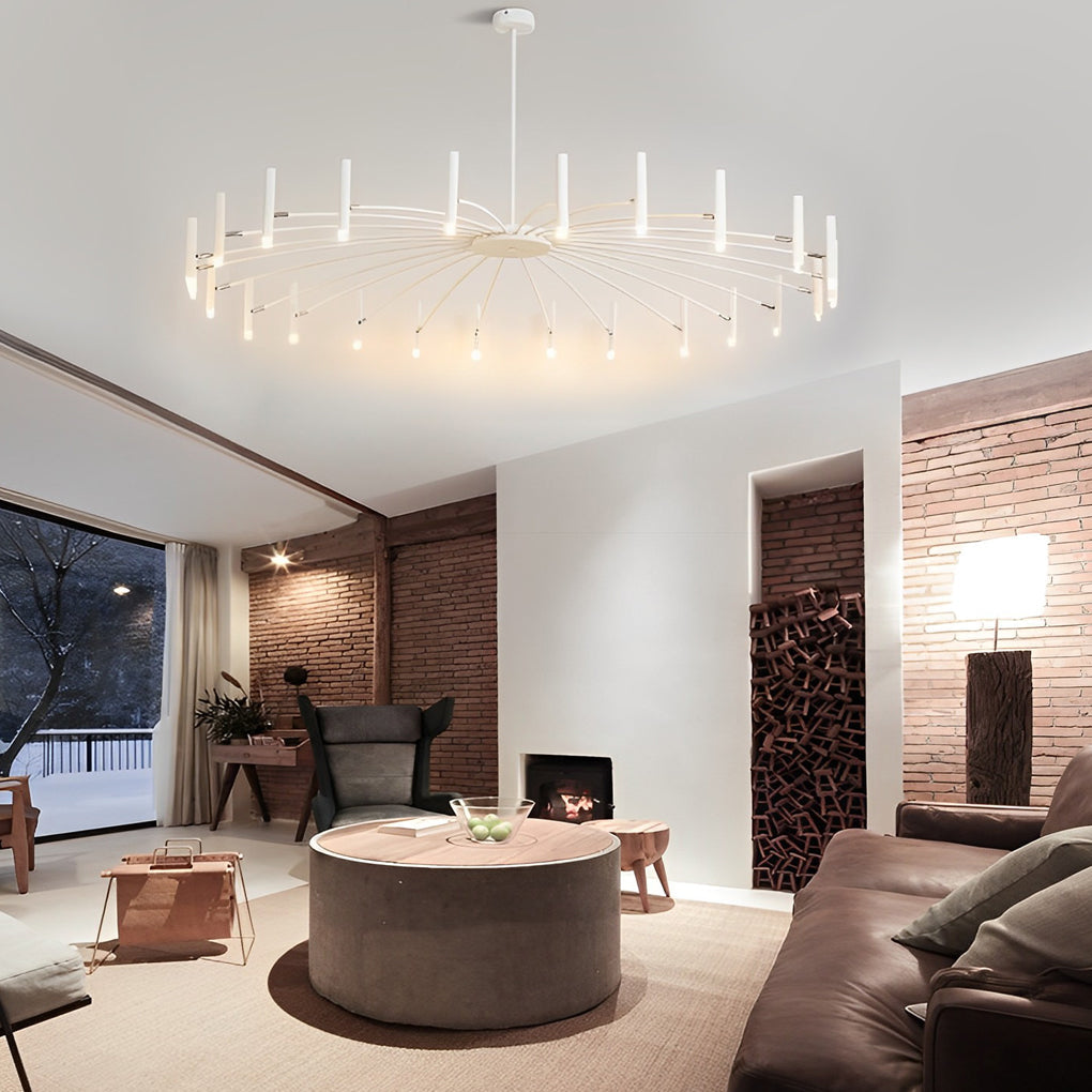 Stylish Adjustable Metal LED Chandelier for Dining Room - Three-Step Dimming