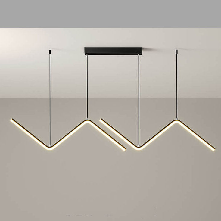 Sleek Aluminum N-Shaped LED Chandelier with Silicone for Dining Room