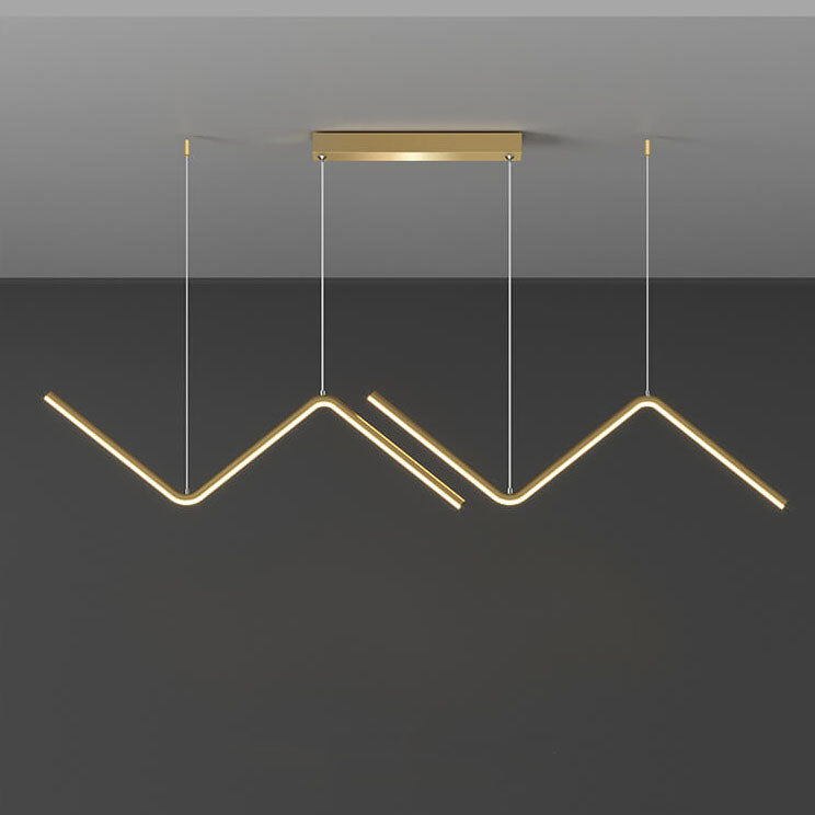 Sleek Aluminum N-Shaped LED Chandelier with Silicone for Dining Room