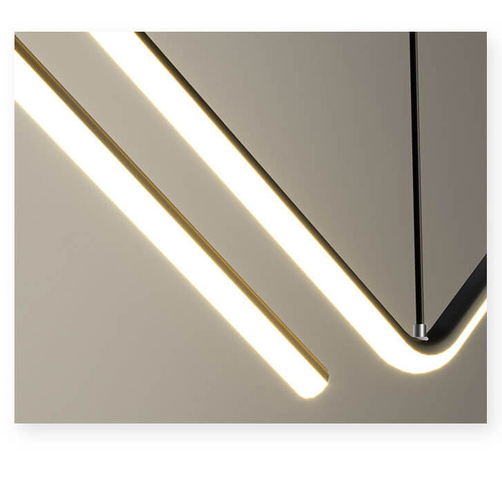 Sleek Aluminum N-Shaped LED Chandelier with Silicone for Dining Room