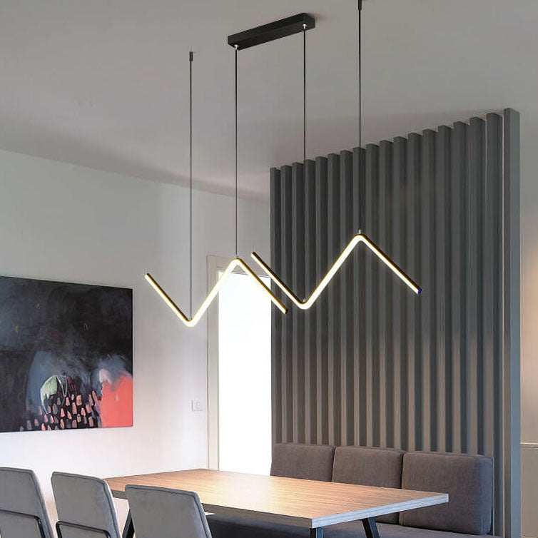Sleek Aluminum N-Shaped LED Chandelier with Silicone for Dining Room