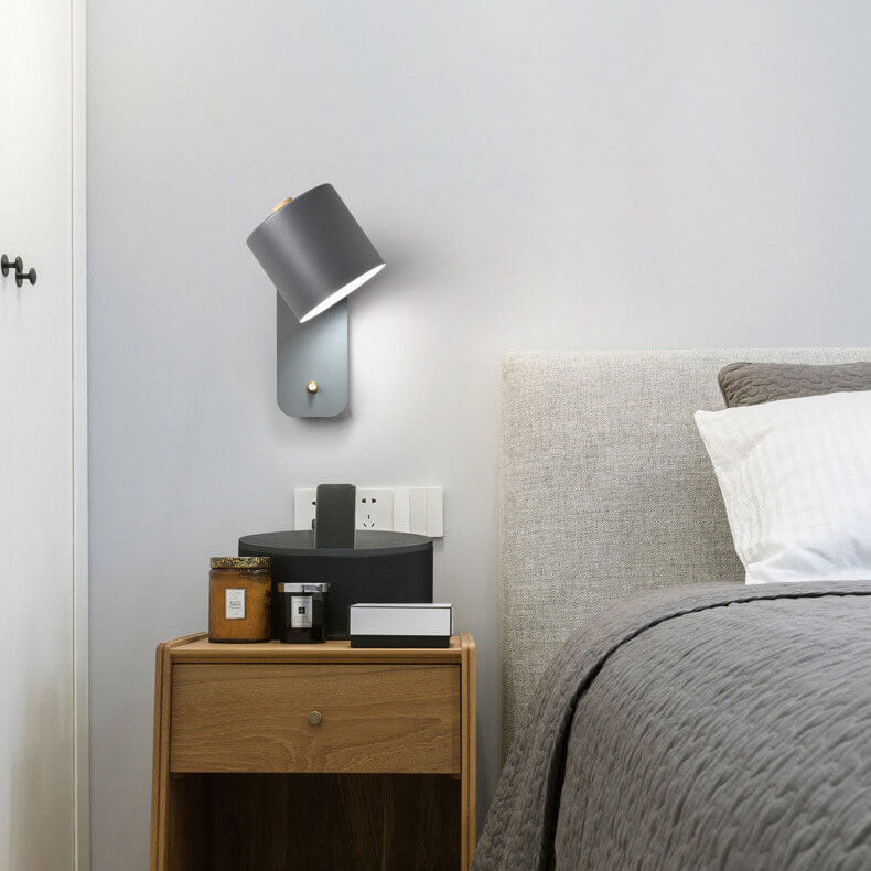 Nordic Rotatable Cylinder Wall Sconce Light in Elegant White Finish