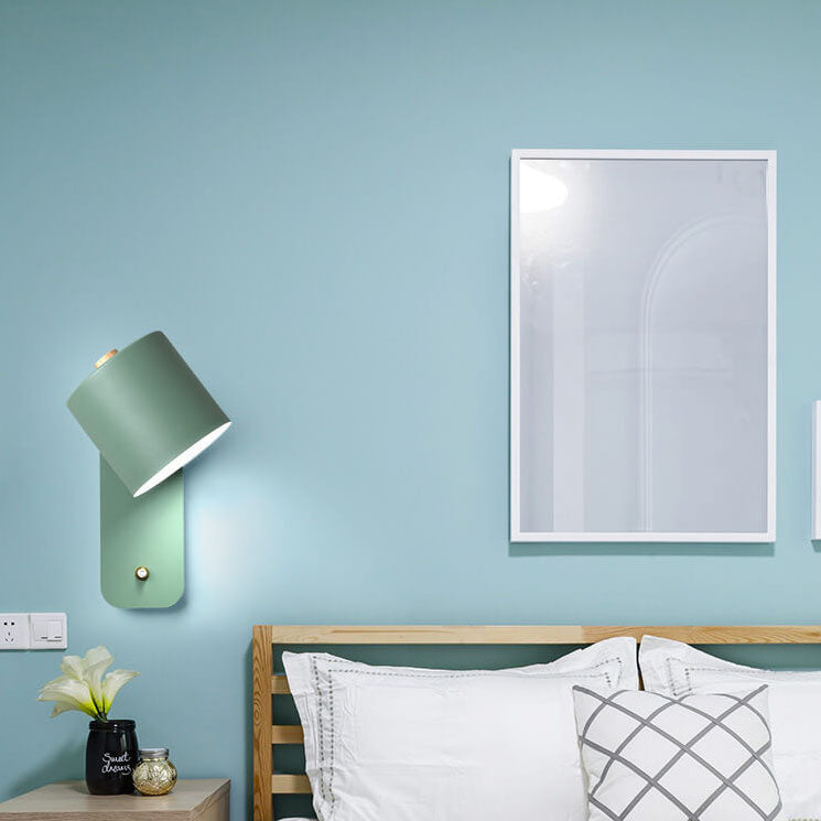 Nordic Rotatable Cylinder Wall Sconce Light in Elegant White Finish