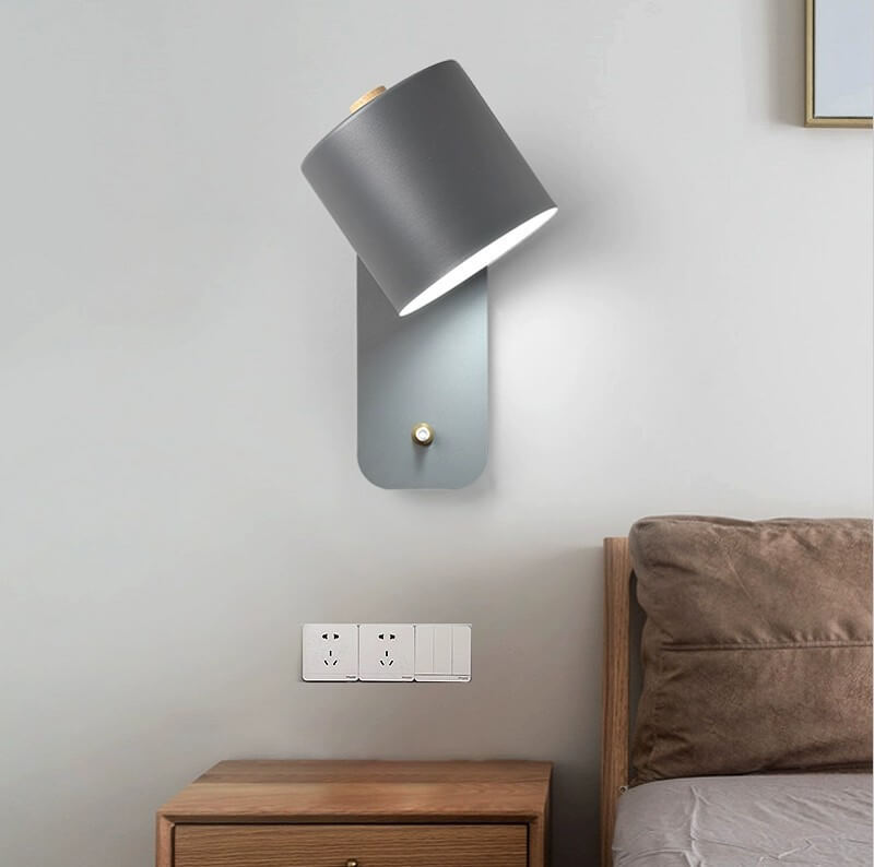 Nordic Rotatable Cylinder Wall Sconce Light in Elegant White Finish