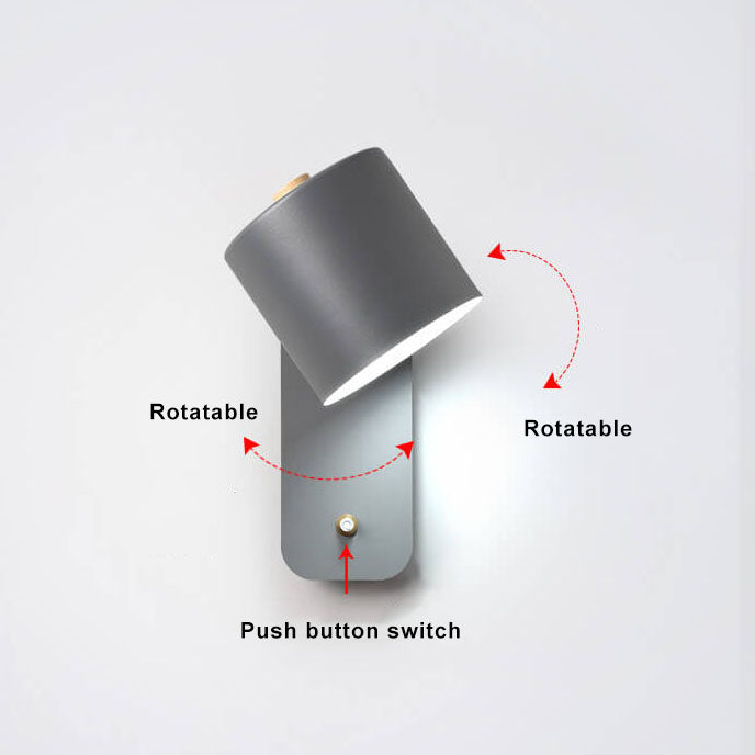 Nordic Rotatable Cylinder Wall Sconce Light in Elegant White Finish