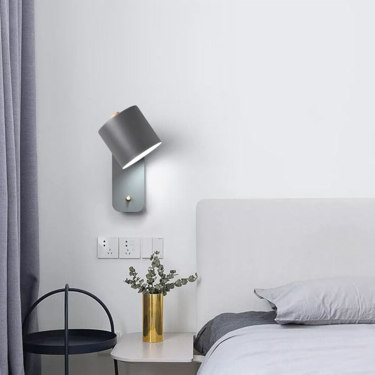Nordic Rotatable Cylinder Wall Sconce Light in Elegant White Finish