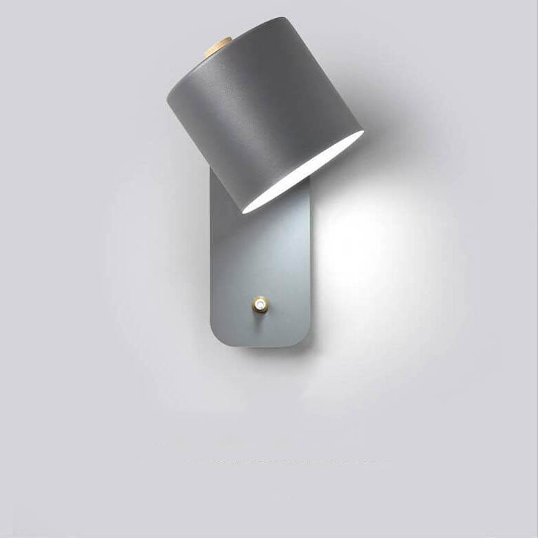 Nordic Rotatable Cylinder Wall Sconce Light in Elegant White Finish