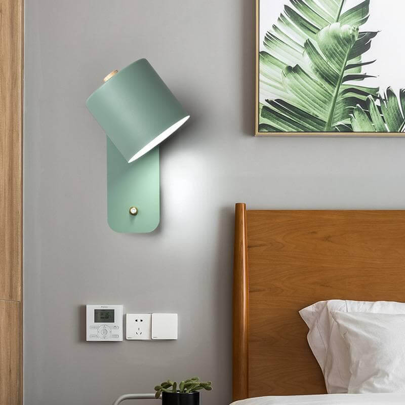 Nordic Rotatable Cylinder Wall Sconce Light in Elegant White Finish