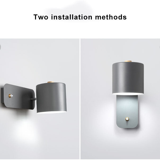 Nordic Rotatable Cylinder Wall Sconce Light in Elegant White Finish