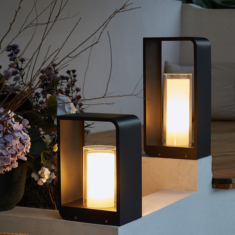 Contemporary Square Stainless Steel LED Landscape Light for Outdoor Use