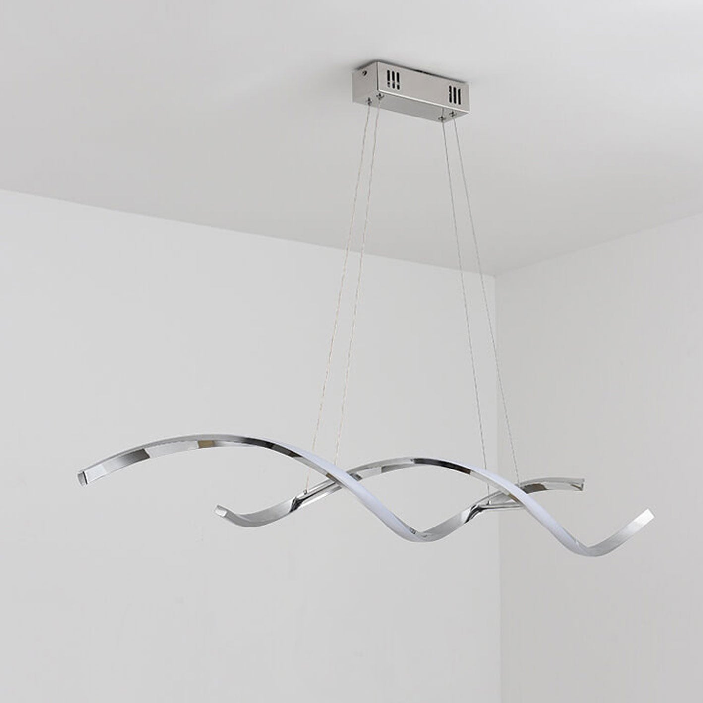 Sleek Modern Minimalist LED Chandelier Pendant Light for Kitchen Island