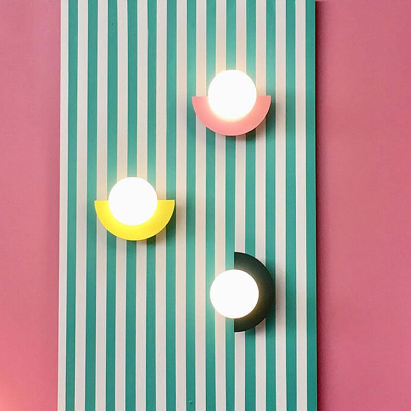 Colorful Glass Semi-Circle Wall Sconce Lamp for Modern Living Spaces