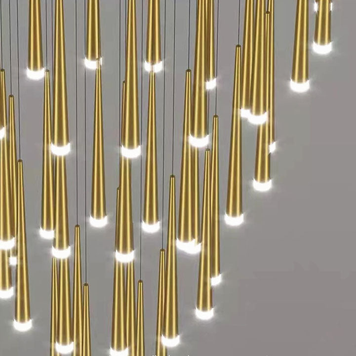 Sleek Black Tapered Tube Acrylic LED Chandelier for Kitchen Island Lighting