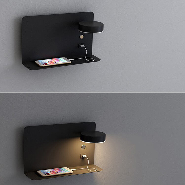 Contemporary Black Iron Square LED Wall Sconce Lamp for Bedroom & Hallway