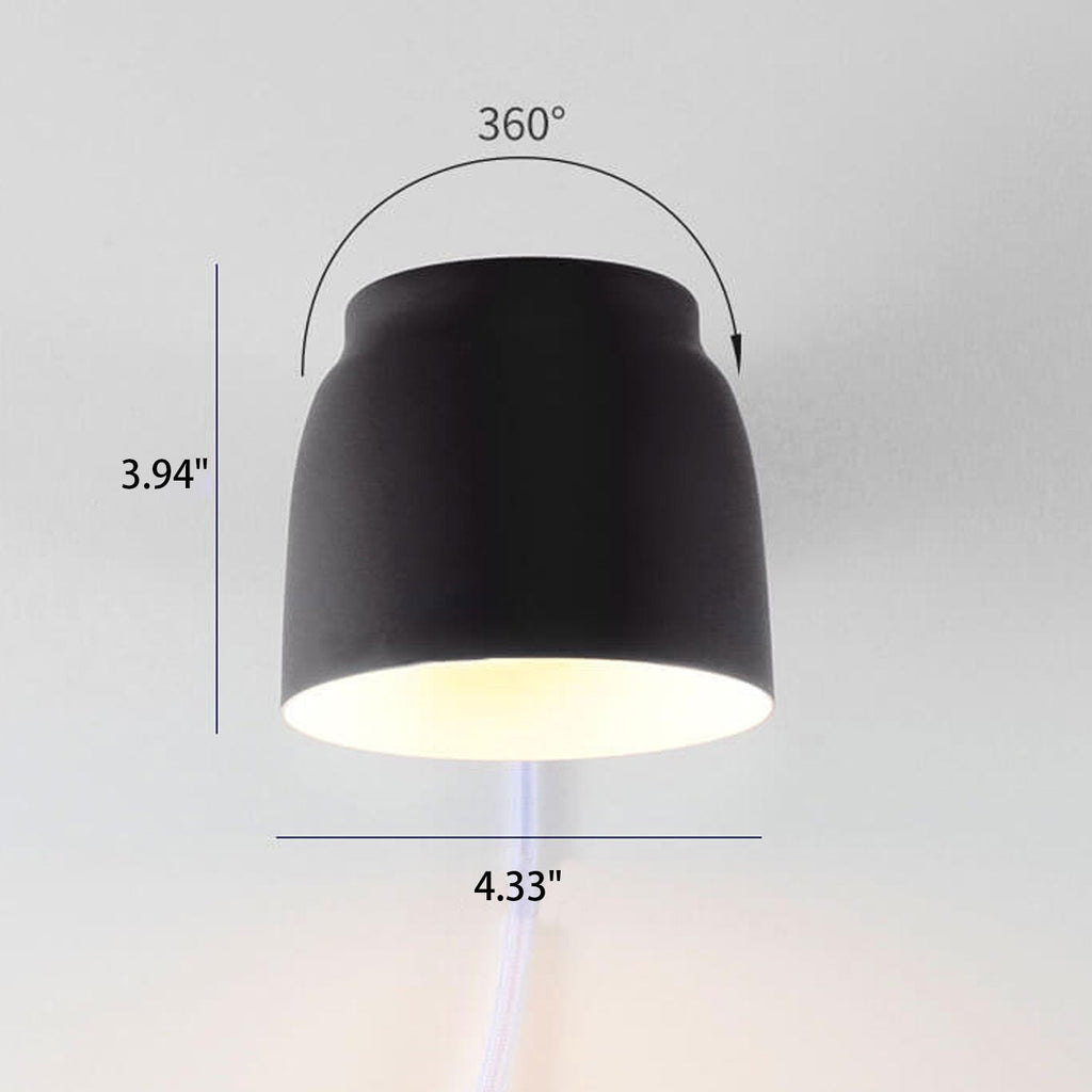 Scandinavian Minimalist Rotatable 1-Light Column Wall Sconce in White